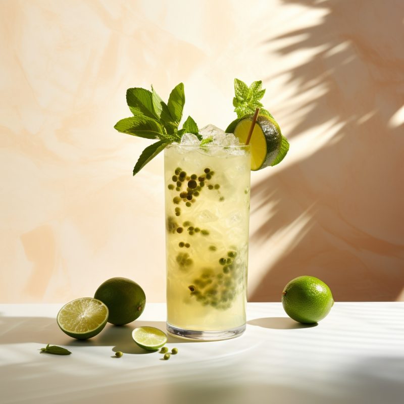 产品摄影：清新的百香果莫吉托-AI工具研究所