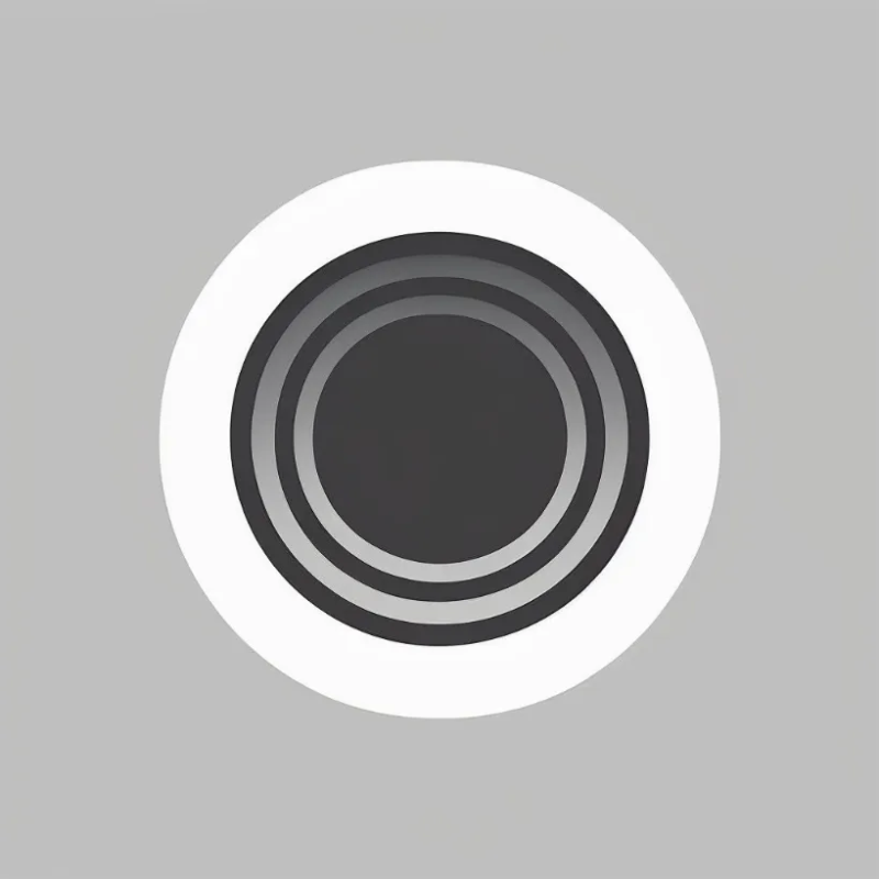 Paul Rand设计的简约圆形几何矢量图标 - 灰度，简洁-AI工具研究所
