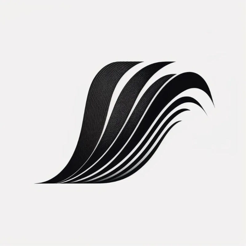 弯曲波浪形几何矢量图标 - 黑色-AI工具研究所