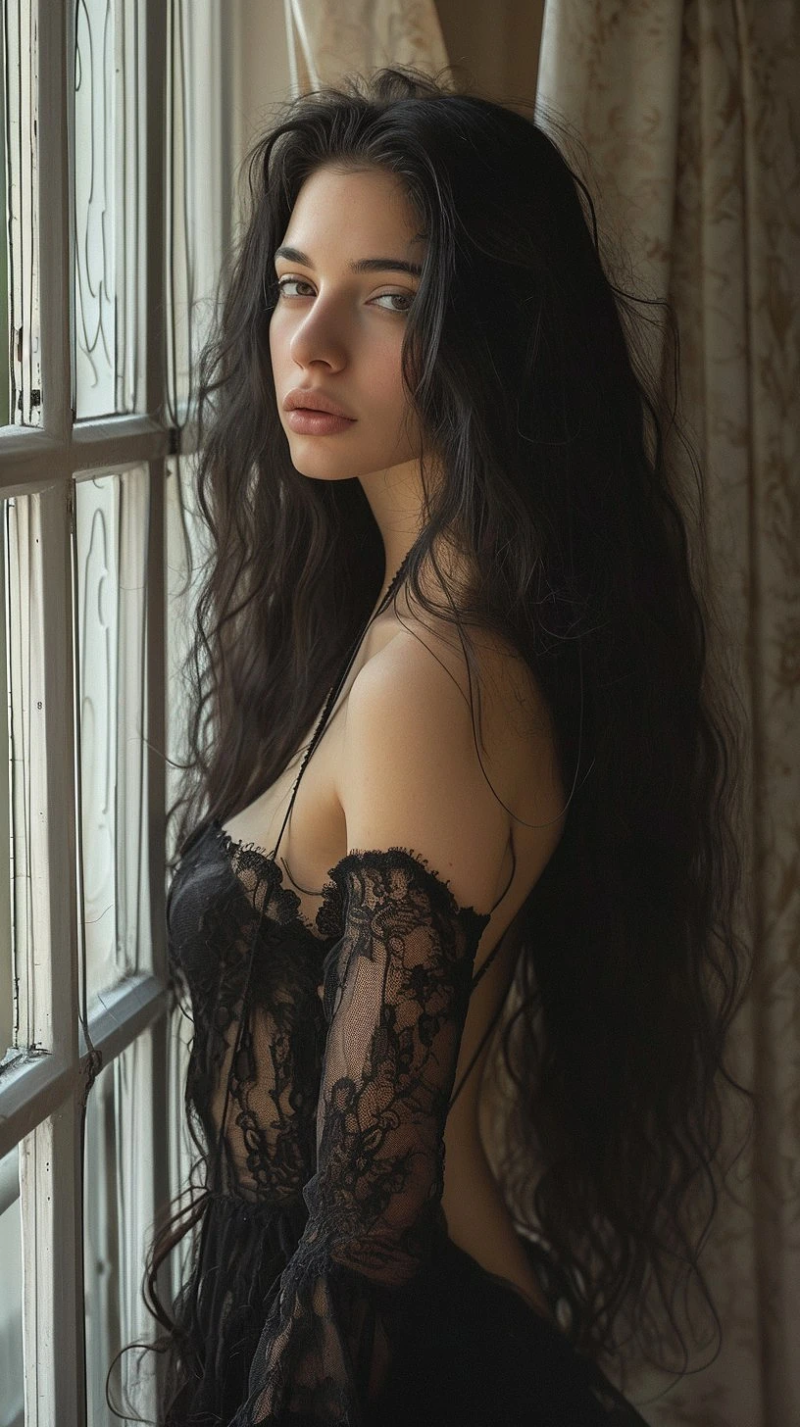 阳台上的黑发女人-AI工具研究所