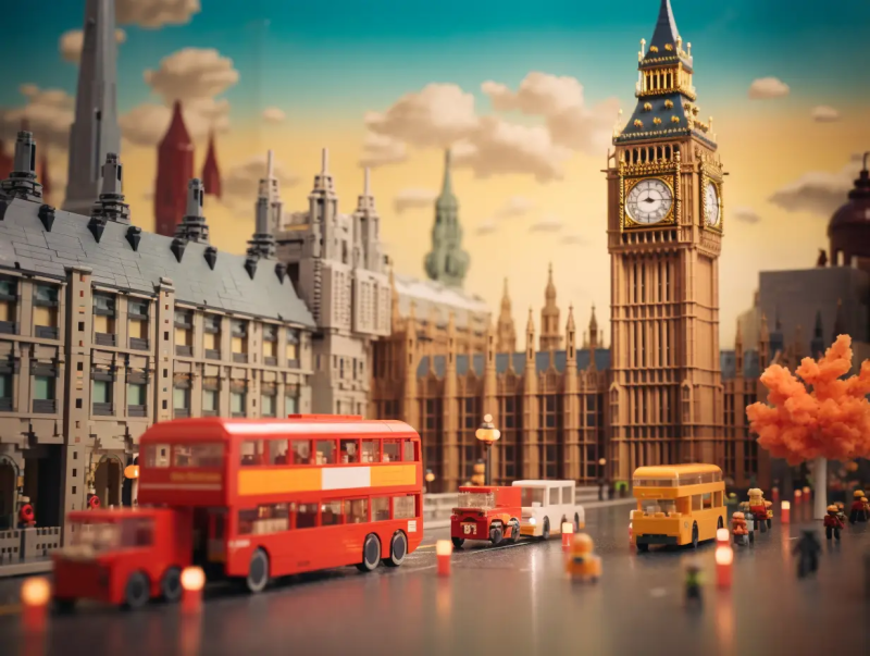 乐高伦敦：复古风格摄影-AI工具研究所
