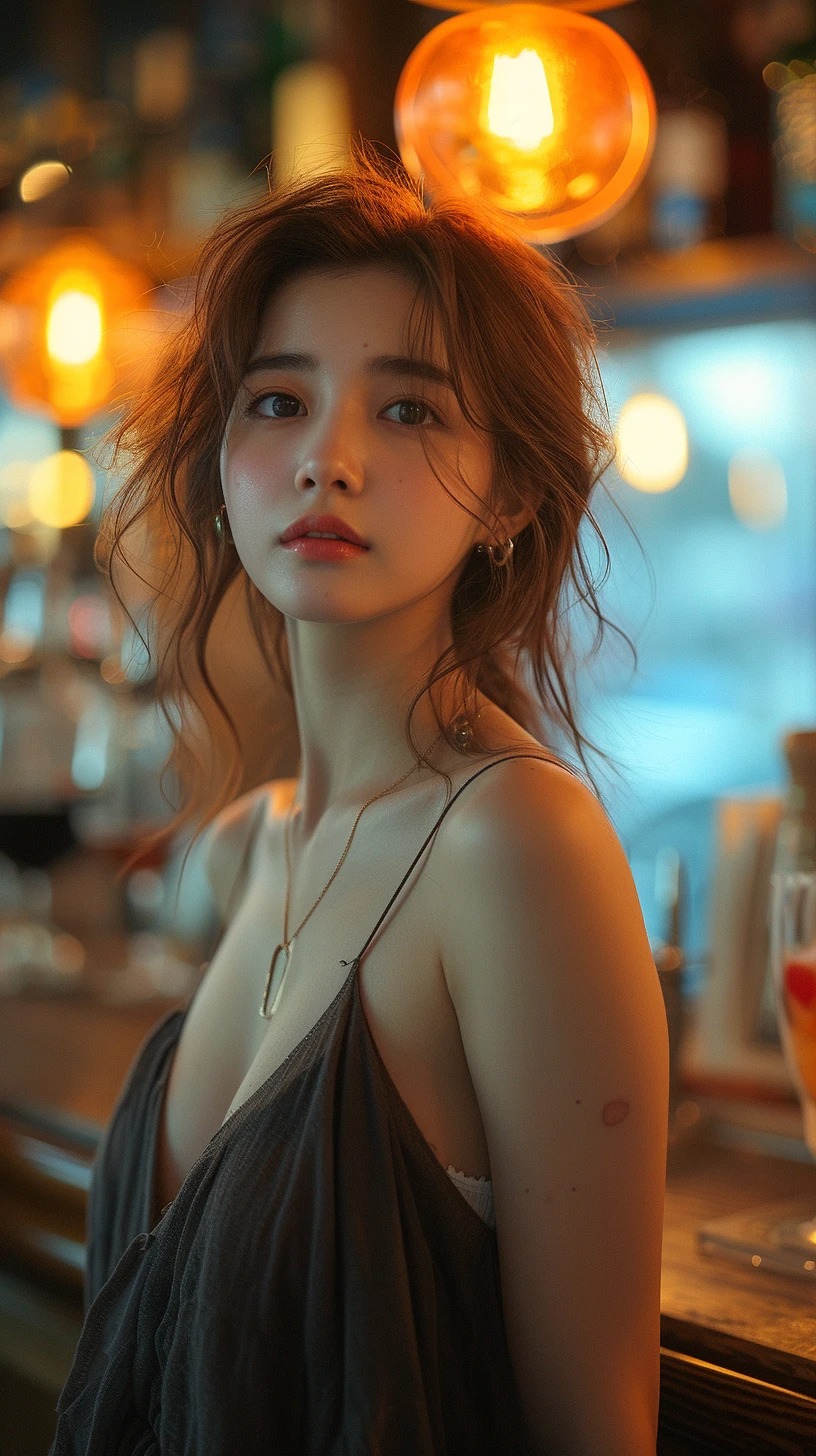 AI人像摄影作品 看向镜头的女生-AI工具研究所