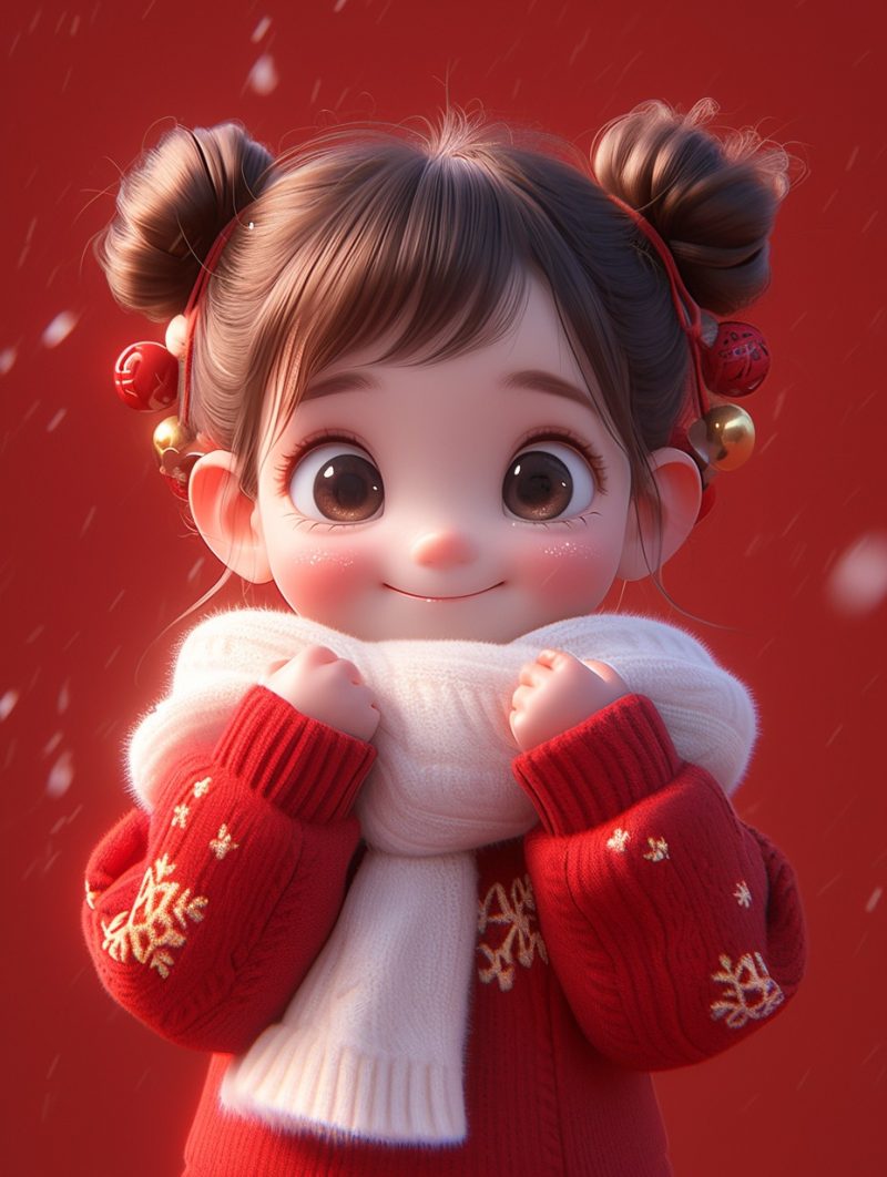 可爱的中国小女孩，皮克斯风格-AI工具研究所